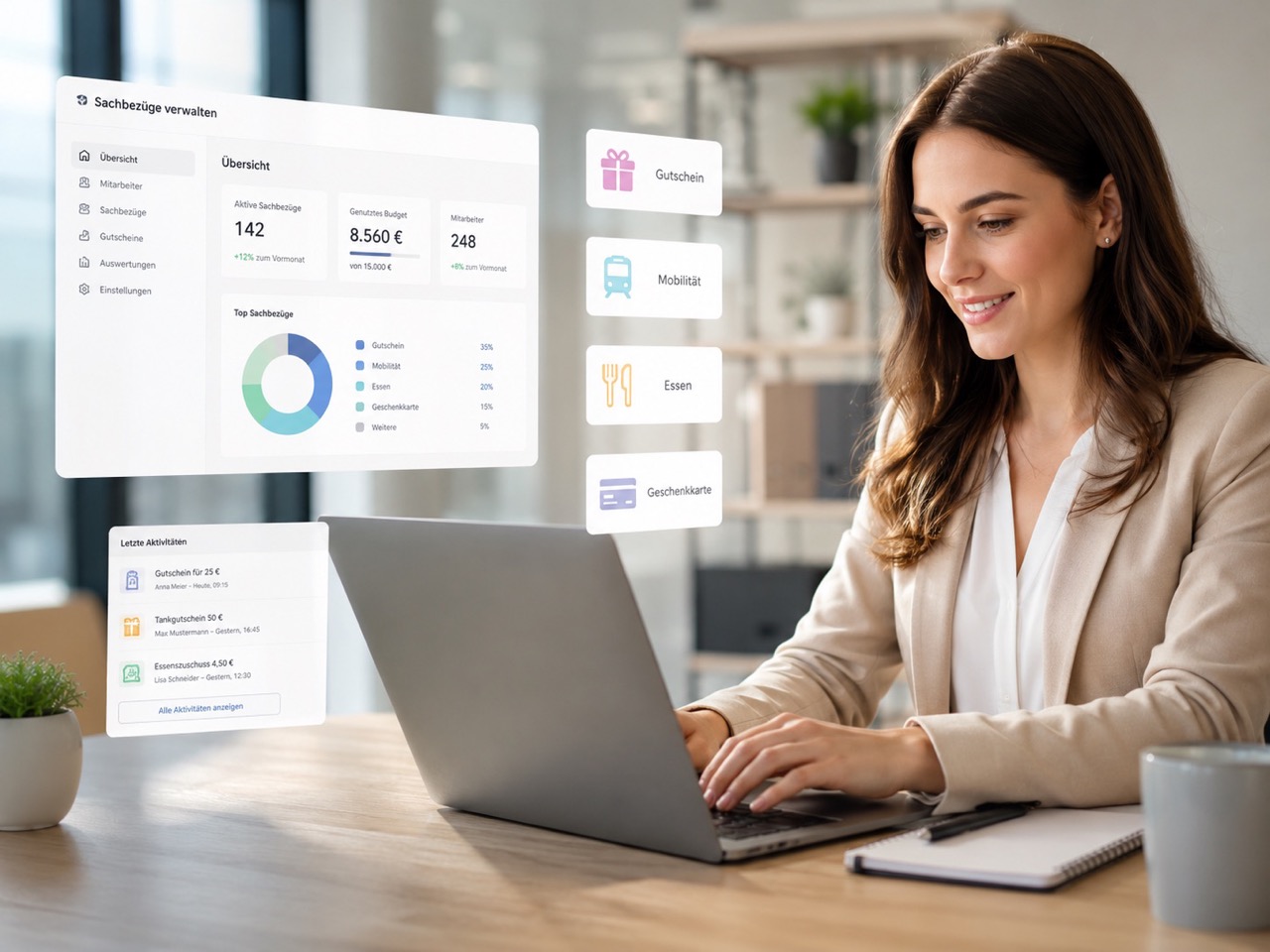 Personalabteilung verwaltet digitale Sachbezüge per HR Software